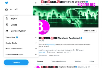 La coche bleue comme Twitter Blue et non comme un compte certifié