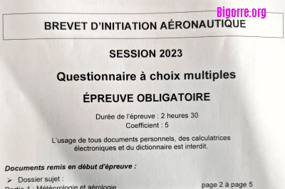 Sujet et corrigé du BIA 2023/ Stéphane Boularand (c)Bigorre.org