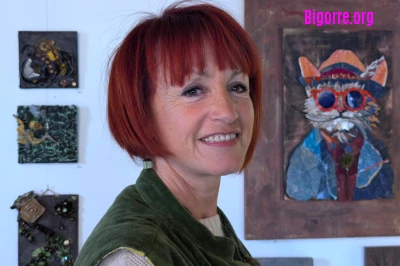 Catherine Roche-Brunschwig dans son atelier-boutique de Bagnères-de-Bigorre/ Stéphane Boularand (c)Bigorre.org
