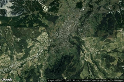 Vue aérienne de Megeve