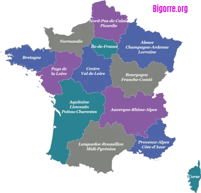 Les 13 régions de la France métropolitaine