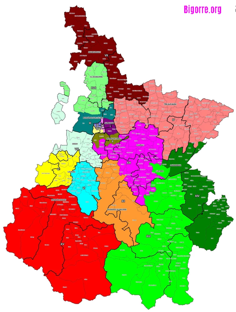 Carte de canton des Hautes-Pyrénées