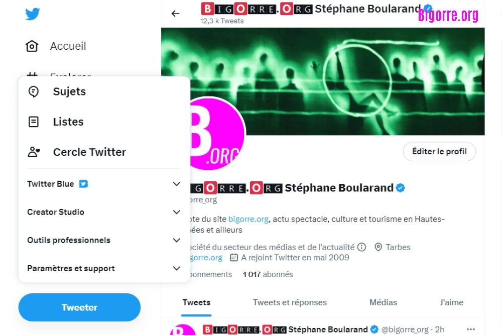 La coche bleue comme Twitter Blue et non comme un compte certifié