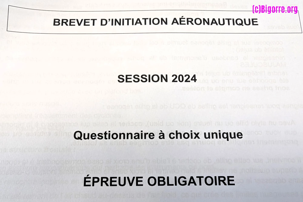 le sujet et la correction personelle du BIA 2024