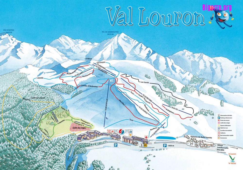 Plan des pistes de la station de Val Louron
