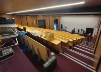 Le cinéma du Parvis pose son projecteur au Lycée Jean Dupuy/ Stéphane Boularand (c)Bigorre.org