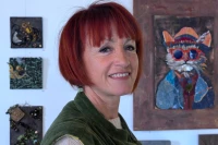 Catherine Roche-Brunschwig dans son atelier-boutique de Bagnères-de-Bigorre/ Stéphane Boularand (c)Bigorre.org