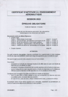 Sujet du CAEA 2022